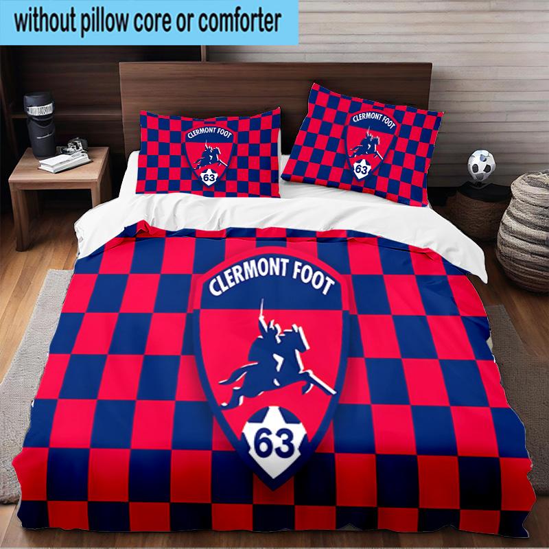 Clermont Foot Crest Design 3PCS Print Bedding Set, Includes A Duvet Cover and Two Pillowcases for Bedroom, Dormitory, Suitable for All Seasons