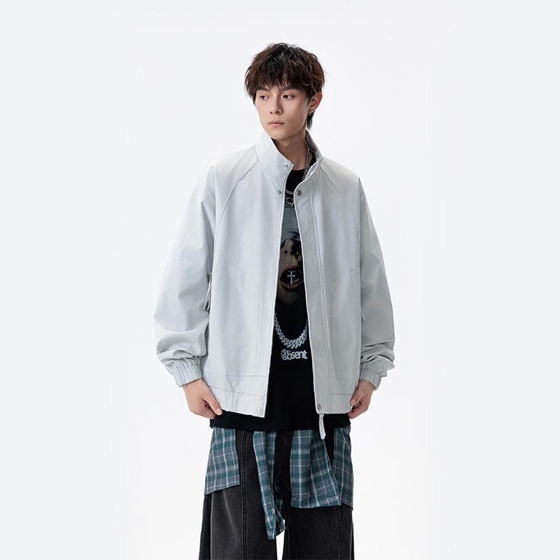 Jacket Youth New Spring and Autumn Fashion Versatile Cool Stylish Simple Stand-up Collar Men's Workwear Outerwear Top Trendy Men