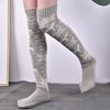 Christmas Festival Patterned Thigh High Socks Womens Winter Fashion Knitted Over Knee Long Stockings Leg Warmers Hosiery