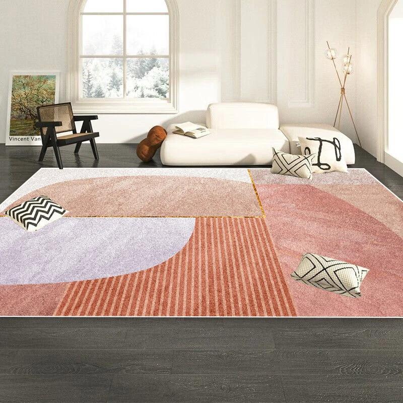 Pink Modern Simple Living Room Decoration Carpet Girl Bedroom Bedside Non-slip Rugs Home Decor Large Area Rug Washable Floor Mat