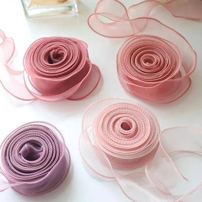 1pc 9m/Roll Chiffon Silk Ribbon Organza Satin for DIY Craft Gift Wrapping Decoration Wedding Bouquets Wreath Sewing Supplies