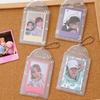 Transparent Glitter Cute Card Cover 3 Inch PVC Student ID Girl Heart Card Cover Small Id Storage Card Cover Bags