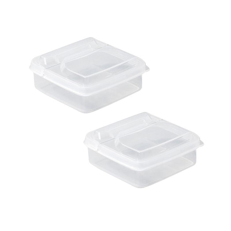 Sliced Cheese Container Food Grade Plastic Butter Block Fresh Storage Box with Flip Lid Refrigerator Garlic Onion Portion Box