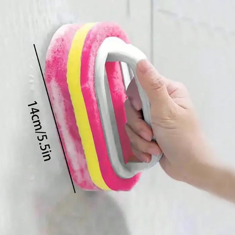 1PCS Cleaning Brush with Handle Kitchen Sponge Wipe Thickening Bathroom Tile Cleaning Sponge Household Stain Removal Clean Tools