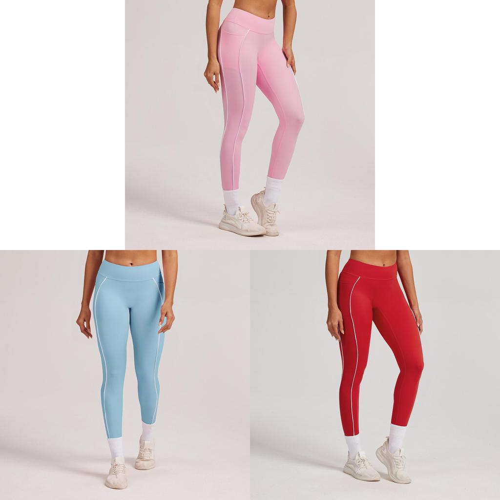 Youthful Women Yoga Pants With Colorblock Stitching Fast Dry For Running And Fitness