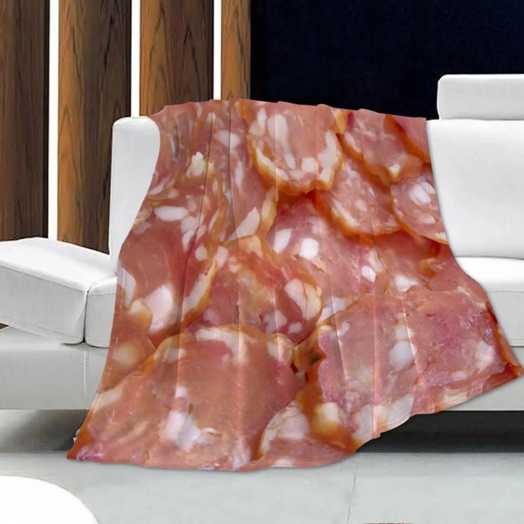 Bacon Throw Blanket Soft Warm Flannel Couch Cover For Men Women Funny Food Gift Home Textile