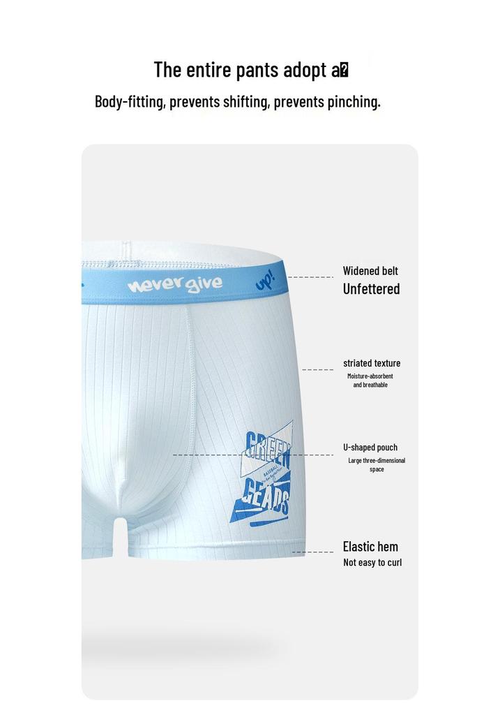 Teen Boys' Summer Ice Silk Boxer Briefs - Flat Angle Style