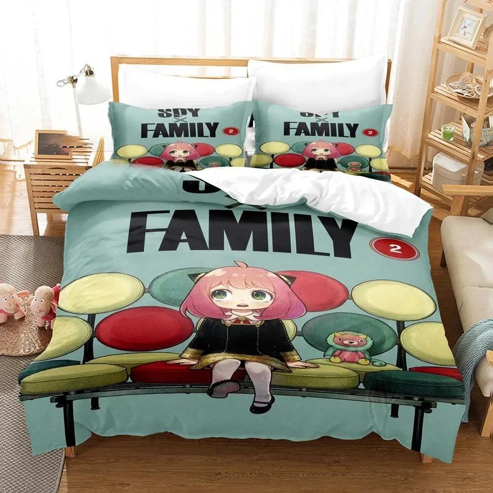 Anime Spy X Family Anya Beding Set 3D Printed Suitable for Bedrom Soft Durable Quality Duvet Cover Set With Pilowcases Children Kids Home Textile