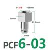 PCF Pneumatic Connector 304 Stainless Steel 1/8” 1/4” 3/8” 1/2” BSP Internal Thread Pneumatic Quick Connector Hose Air Tube