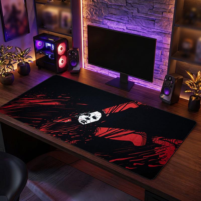 Big Mouse PadHalloween Michael Myers Extended Soft Desk Mat Gaming Office Computer Table Decor Mat