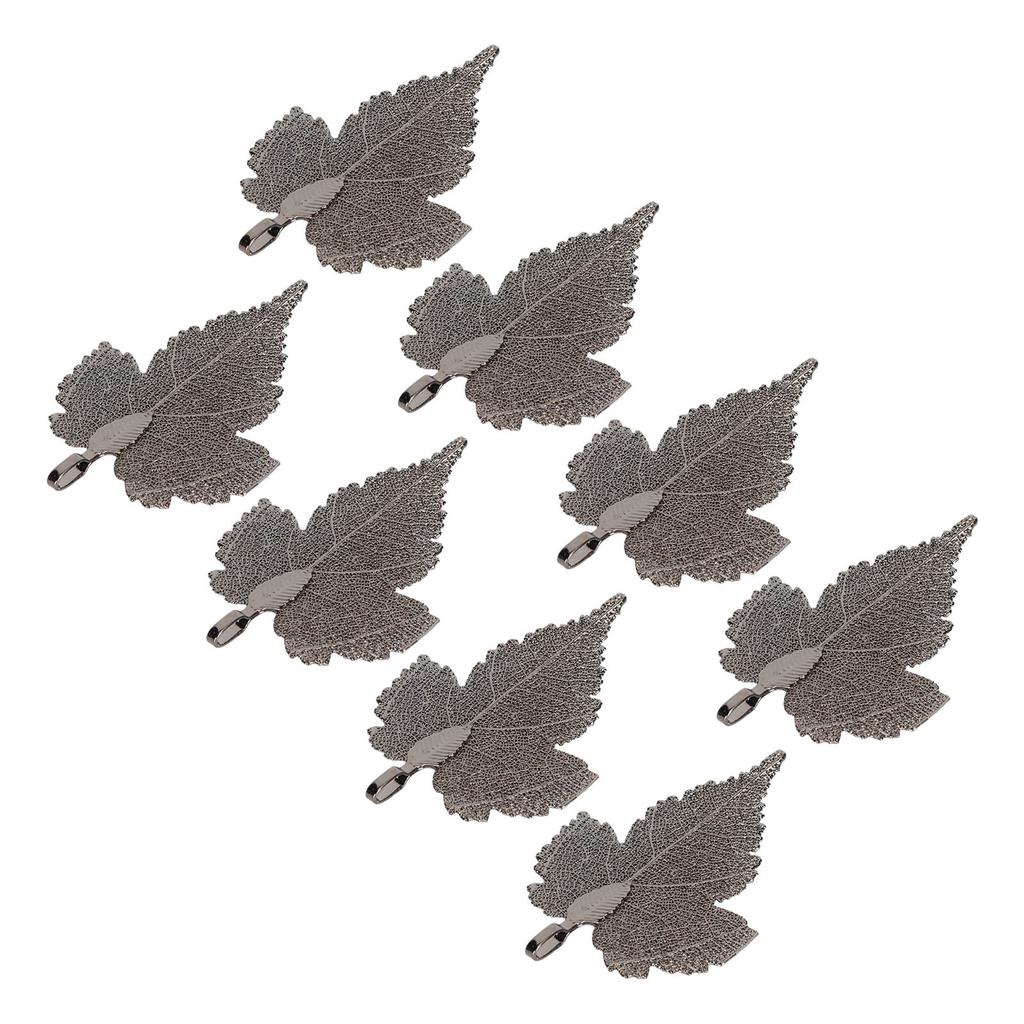 8pcs Maple Leaf Pendant DIY Handcraft Electroplating Leaf Jewelry Pendant for Earrings Necklaces Anklets Silver Black