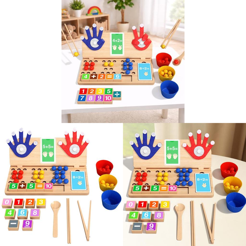 Wooden Childrens Counting Bead Puzzle Educational Toy For Early Learning And Color Recognition