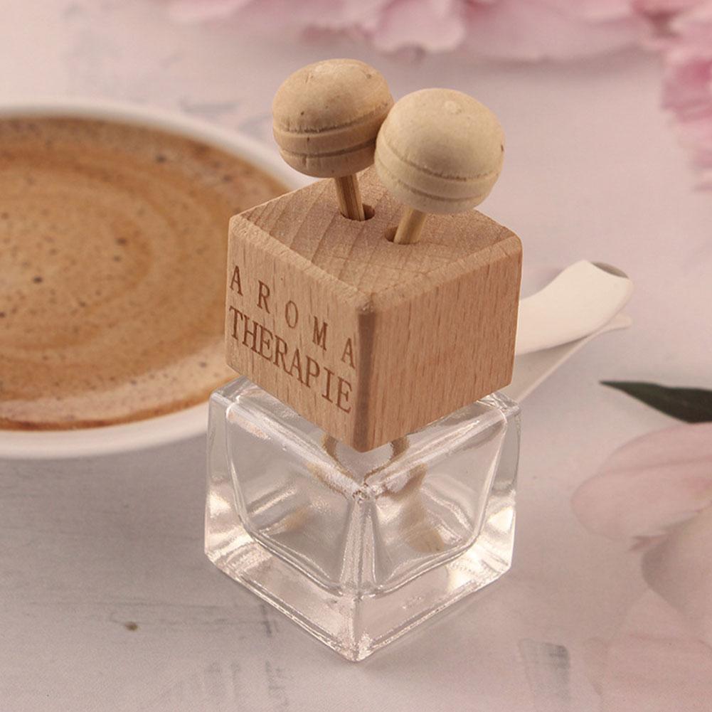 Car Ornament Air Conditioner Perfume Empty Bottle Indoor Cute Aromatherapy Clip Air Vent Perfume Bottle Clip Glass Square