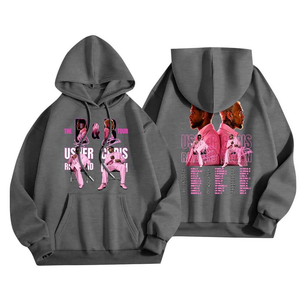 Unisex Casual Letter Print Hoodie Long Sleeve Loose Fit Sweatshirt for Men and Women