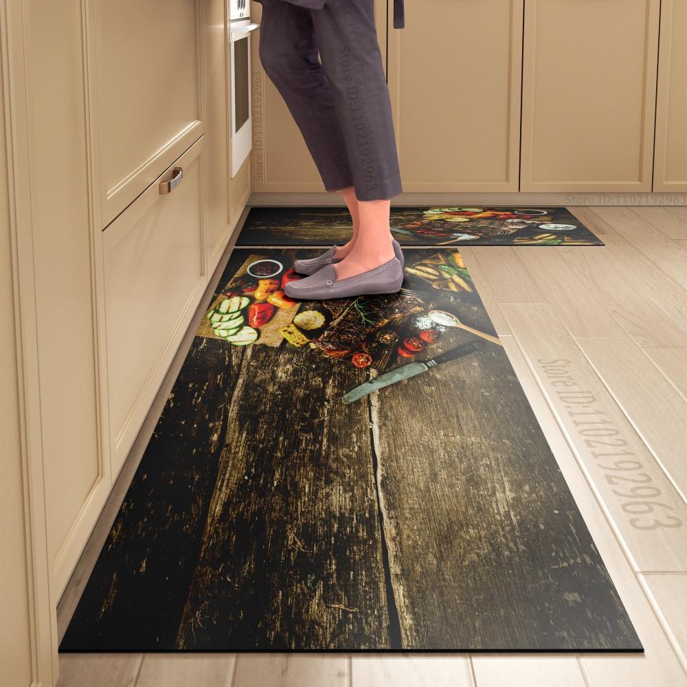 Spice Pattern Kitchen Mat Non-Slip Machine Washable Rug Set for Home Decor Anti-Fatigue Floor Mats Comfort Standing Pad
