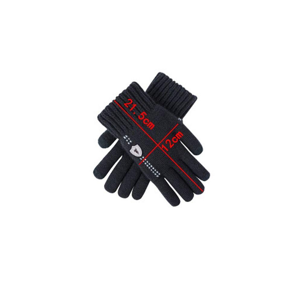Thickened Plush Touch Screen Gloves Cold Proof Driving Gloves Fashion Knitted Gloves Men