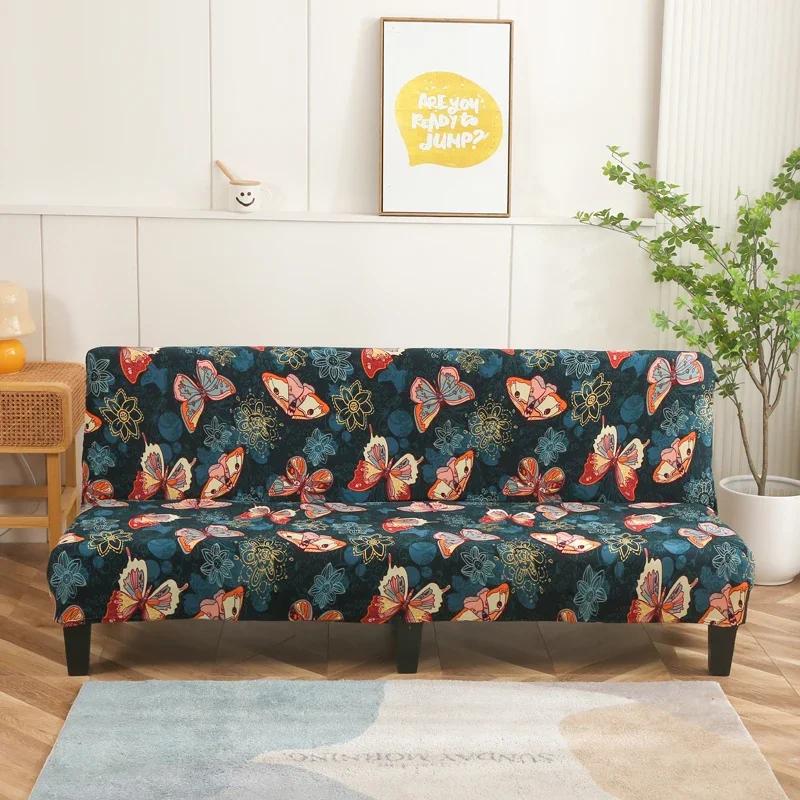 

Чехол-футон для складного дивана без подлокотников, эластичный чехол для дивана, защитный чехол для складного дивана-кровати без подлокотников M 155-185cm