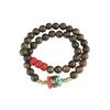 Tibetanskt nepalesiskt armband i grönt sandelträ för män och kvinnor, retro, naturligt rosenträ, flerfärdigt pärlarmband med smycken