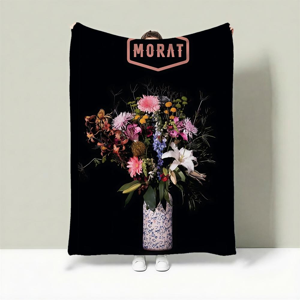 Band M-Morat Throw Lightweight 240g Flannel Blanket Soft Skin-friendly for Summer Cooling