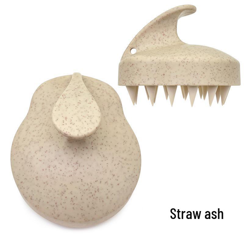 Wheat Straw Silicone Scalp Massage Shampoo Brush for Dandruff Removal & Scalp Protection