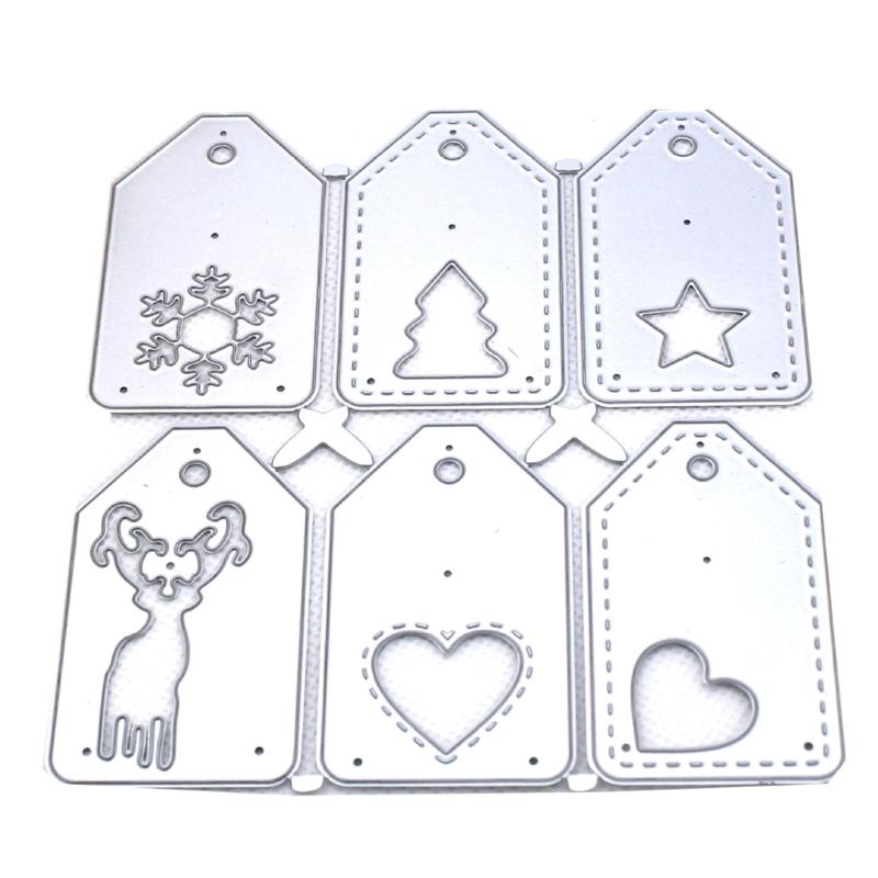 Weihnachtsanhänger Metall-Stanzformen Schablonen für DIY Scrapbooking Dekorative Prägepapierkarten Vorlage Dekor Stanzteile