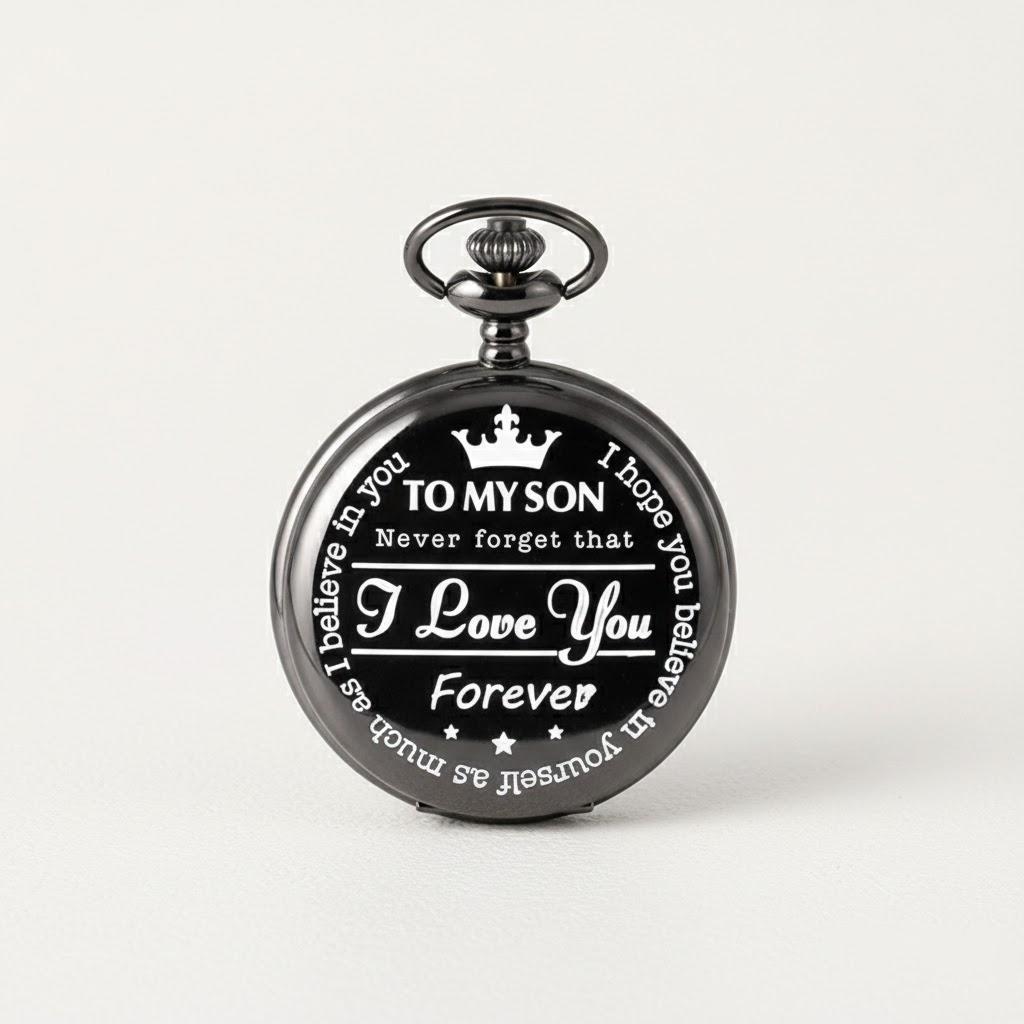 Vintage Round Roman Numeral Dial Pocket Watch with Chain Perfect Gift for Christmas Birthday Graduation чёрный