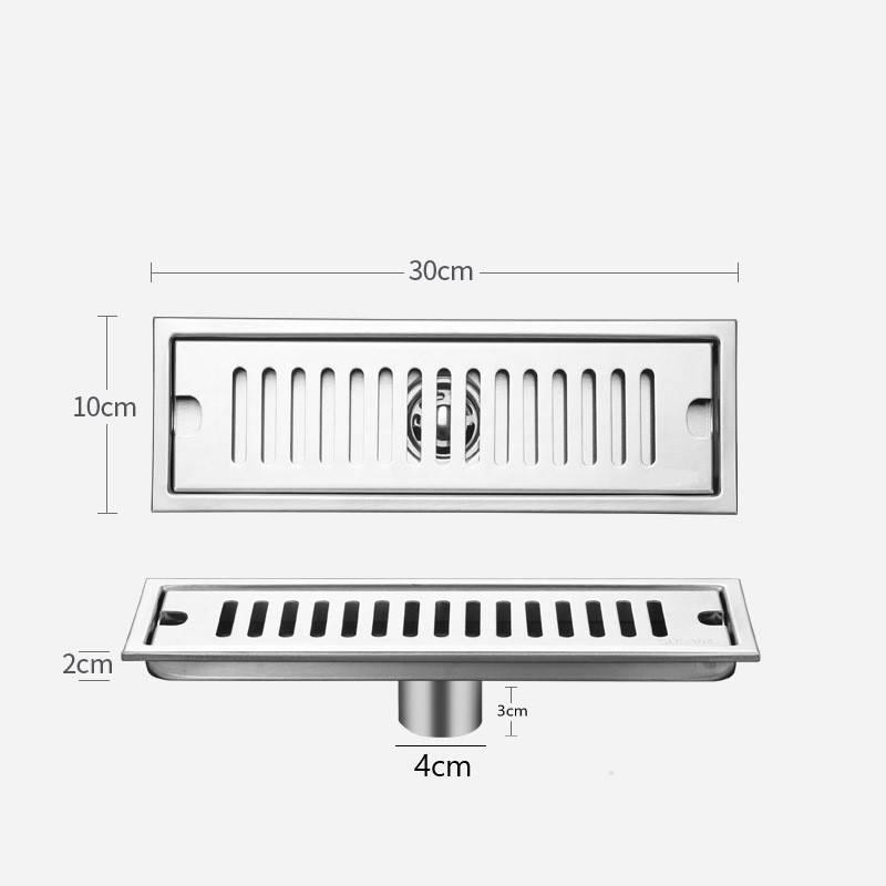 Stainless Steel Linear Floor Drain Anti-Odor Food Grade Material Fast Draining Long Drainer for Kitchen Bathroom Shower