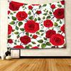Red Rose Flower Plant Tapestry Botanical Nature Red and Black Tapestry for Bedroom Living Room Wall Decor