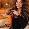oz Single Wall Plastic Cup with Straw, Light Up Halloween Cup with Cute Doll Design
