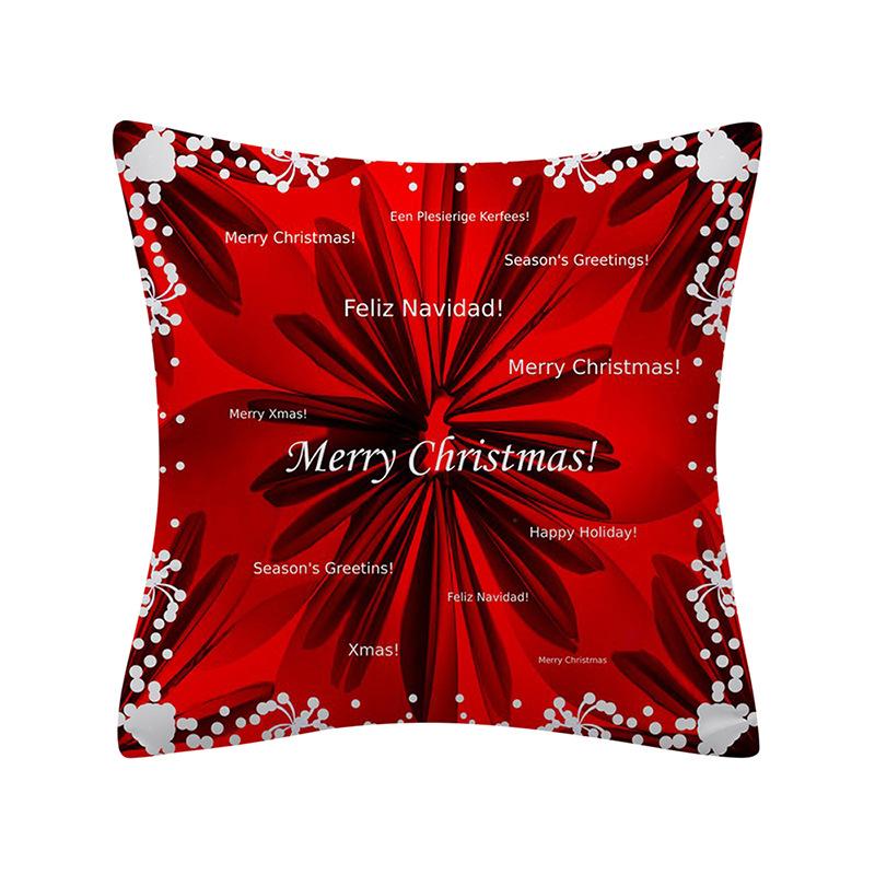 Merry Christmas Santa Claus Printed Pattern Cushion Cover for Home Living Room Sofa Decoration Square Pillowcase 45x45cm