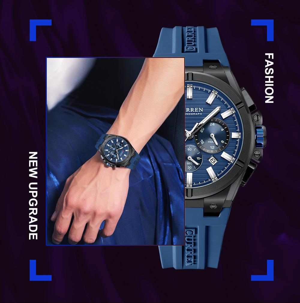 CURREN 8487 Men's Multifunctional Six-Hand Chronograph Sport Watch