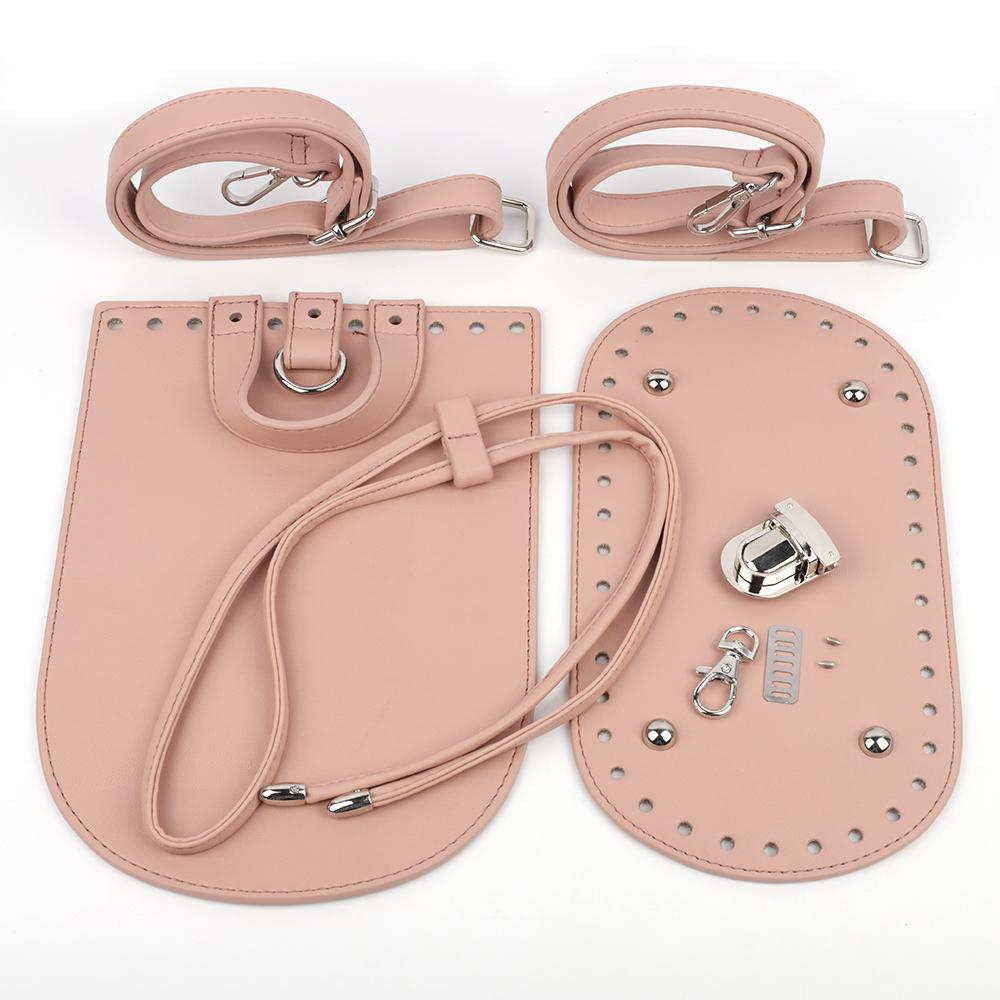 Handmade DIY Leather Bag Bottom Handbag Woven Set Shoulder Strap Crossbody Handle Crochet Bags Knitting Hardware Accessories