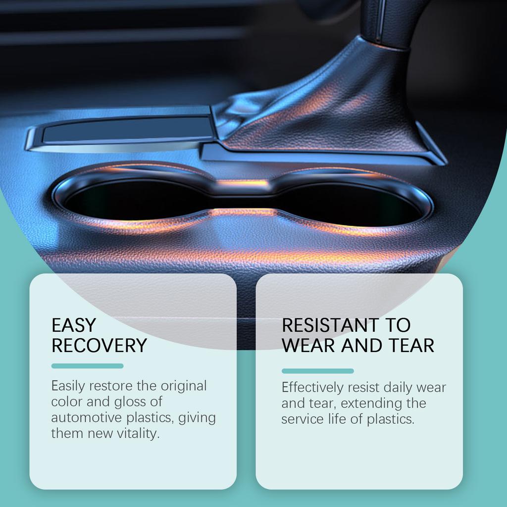 Car Interior Refurbishment Agent With Spong Towel Auto Plastic Rubber Back To Black Gloss Restorer Spray Car Care Coating