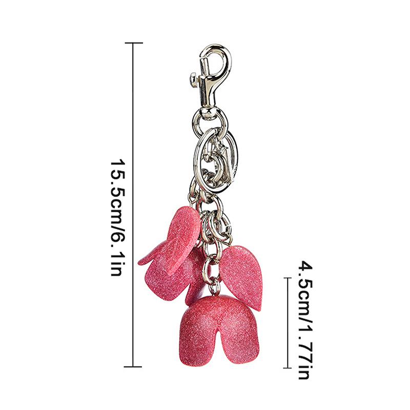 3D Excellent Rose Flower Pendant Keychian For Women Girls Backpack Bag Decoration Keyring 3/Color Handmade Key Chain Jewelry