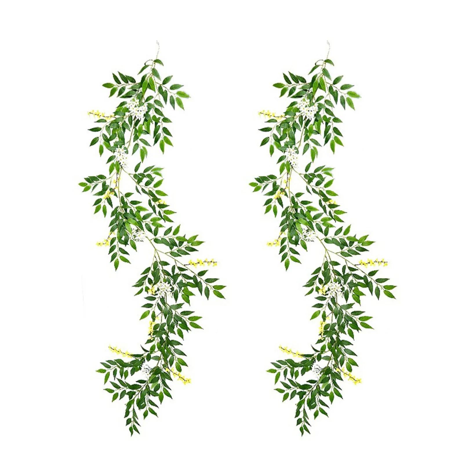 

2pcs Simulation Eucalyptus Willow Vine Spring Easter Family Wedding Decoration Rattan Green Plants Artificial Willow Leaf Wreath