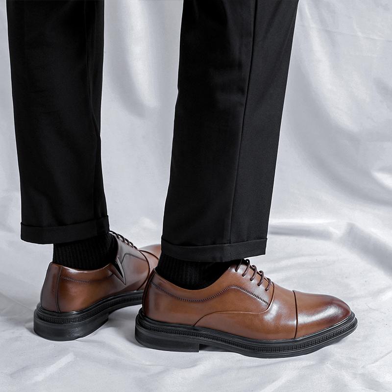 Fashion Classic men's leather shoes Elegant gentleman luxury style design Party dress daily work High quality casual business shoes