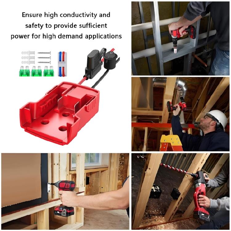 Power Wheel Battery Adapter for 18V Lithium Battery Power Wheel Adapter Battery DIY Adapter with Switches Fuses