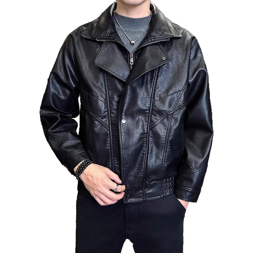 Men's High-End Faux Leather Two-Piece Jacket: 2025 Spring/Autumn/Winter Style - Cool, Handsome & Thickened.