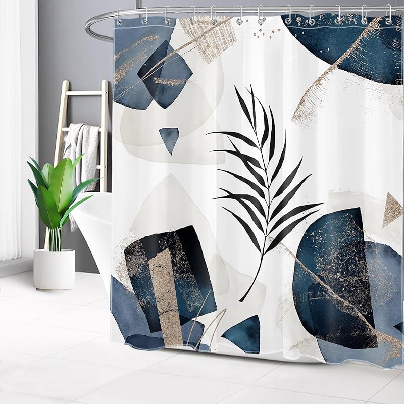 

EOBTAIN Духи Девичья Шторка для душа Привет Великолепная Макияж Горячий розовый Цветочные Шторки для душа для ванной комнаты Черно-белая полоса Акварельное искусство 72 W x 72 L (Pack of 1) синий