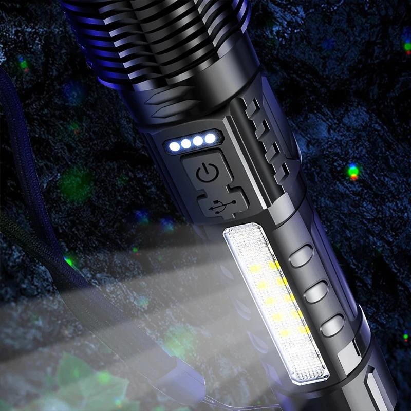 Portable Laser Flashlight Charging Zoom GT 10 USB Flash Flashlight Flashlight Camping Fishing Strong Room Outdoor Light