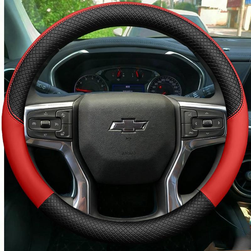 Microfiber Leather Car Steering Wheel Cover For Chevrolet Blazer 19-22 Silverado 19-21 3500HD 20-21 Suburban Tahoe 21