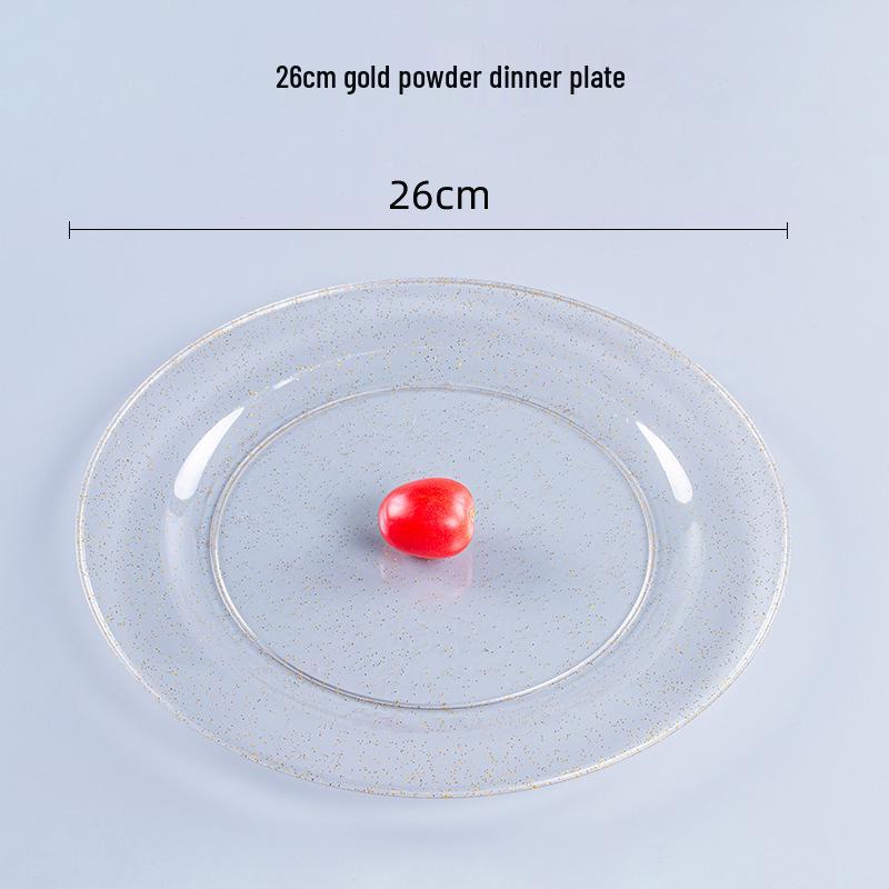 Thickened Transparent PS Plastic Plates - Crystal Butterfly Design for Steak, Fruit & More