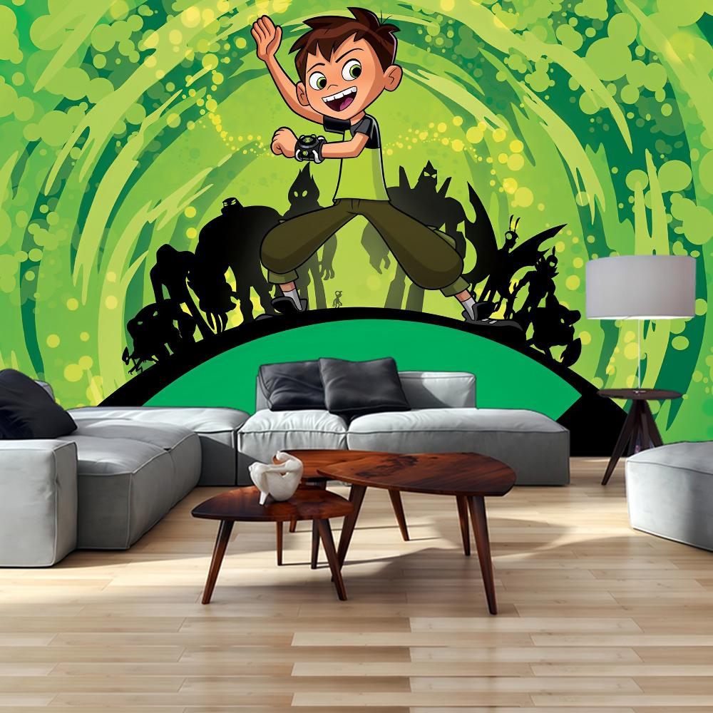 Cartoon B-Ben 10 Background Boy Children Birthday Party Decoration Banner Cartoon Photography Background Poster