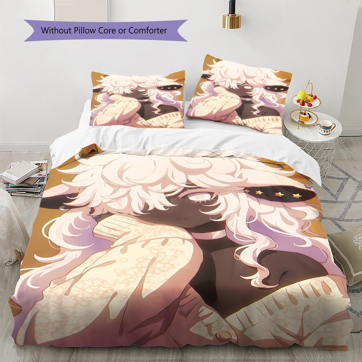 

Постільна білизна з аніме-малюнком Комплект ковдри Наволочка Декор для дому Подарунок на день народження (1 * підковдра + 2 * наволочка, без наповнювача) 135x200cm