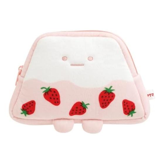 San-X Sumikkogurashi Sumikkogurashi x Sakuma Strawberry Milk Candy Stuffed Animal Pouch Yama (Strawberry Milk) CA63501 Size: H105 x W165 x D25mm