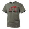 24 Global Elite Special Operations Series RED FROG Red Frog Print Army Fan Round Neck Pure Cotton Short Sleeved T-shirt for Men