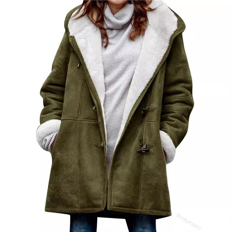 Spot Autumn and Winter New European and American Tops, Plush Collar Pockets, Women's Jackets Are Fashionable and Elegant