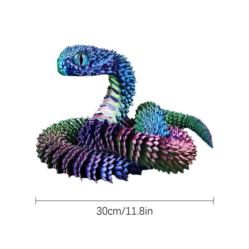 3d Printed Snake Desk Ornament Rotatable Office Realistic Snake Statue Table Decoration Landscape Figurines Accessories