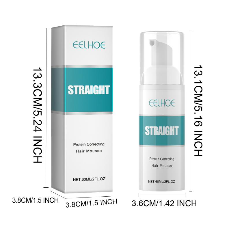 Eelhoe Straight Hair Styling Mousse Long Lasting Styling Reduces Hair Frizz Repair Damaged Hair Treatment Cream 60Ml