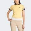adidas Originals Double Layer Cali Three Stripes Fitted Crew Neck T-Shirt Women Tops KW4526